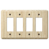 Contemporary Unfinished Ash Wood - 4 Rocker Wallplate - Wallplate Warehouse 401R4 070686577028 4 Rocker