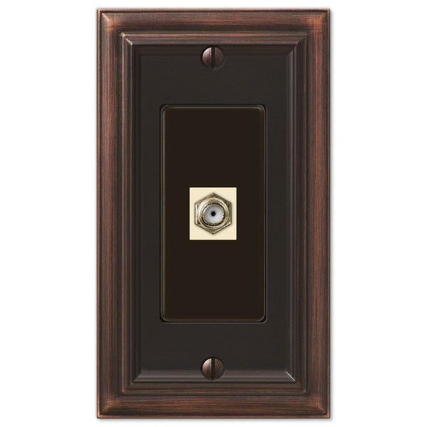 Continental Aged Bronze Cast - 1 Cable Jack Wallplate - Wallplate Warehouse 94CXVB 070686581797 Cable Jacks