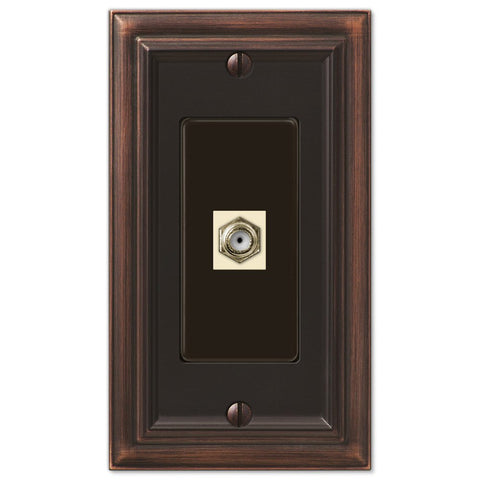 Continental Aged Bronze Cast - 1 Cable Jack Wallplate - Wallplate Warehouse 94CXVB 070686581797 Cable Jacks