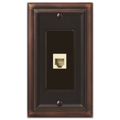 Continental Aged Bronze Cast - 1 Phone Jack Wallplate - Wallplate Warehouse 94PHVB 070686581834 Phone Jacks