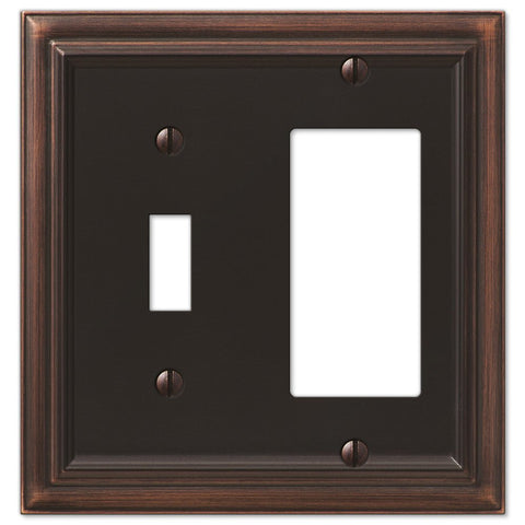 Continental Aged Bronze Cast - 1 Toggle / 1 Rocker Wallplate - Wallplate Warehouse 94TRVB 070686572795 1 Toggle / 1 Rocker
