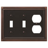 Continental Aged Bronze Cast - 2 Toggle / 1 Duplex Wallplate - Wallplate Warehouse 94TTDVB - B 070686020746 2 Toggle / 1 Duplex