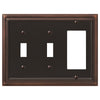 Continental Aged Bronze Cast - 2 Toggle / 1 Rocker Wallplate - Wallplate Warehouse 94TTRVB - B 070686020753 2 Toggle / 1 Rocker