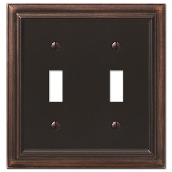 Continental Aged Bronze Cast - 2 Toggle Wallplate - Wallplate Warehouse 94TTVB 070686569221 2 Toggle