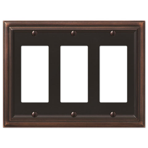 Continental Aged Bronze Cast - 3 Rocker Wallplate - Wallplate Warehouse 94RRRVB 070686572832 3 Rocker