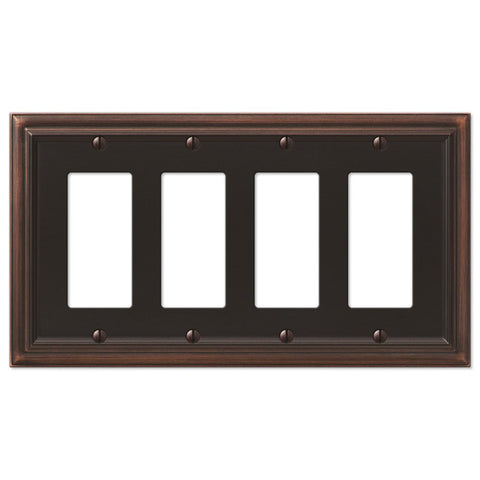 Continental Aged Bronze Cast - 4 Rocker Wallplate - Wallplate Warehouse 94R4VB 070686572856 4 Rocker