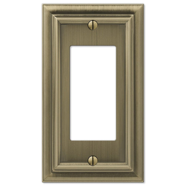 Continental Brushed Brass Cast - 1 Rocker Wallplate - Wallplate Warehouse 94RBB 070686555620 1 Rocker