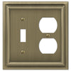Continental Brushed Brass Cast - 1 Toggle / 1 Duplex Wallplate - Wallplate Warehouse 94TDBB 070686557167 1 Toggle / 1 Duplex