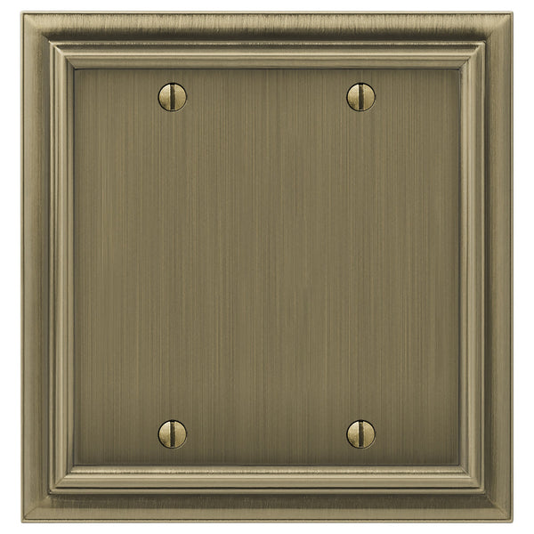 Continental Brushed Brass Cast - 2 Blank Wallplate - Wallplate Warehouse 94BBBB - B 070686020647 2 Blank
