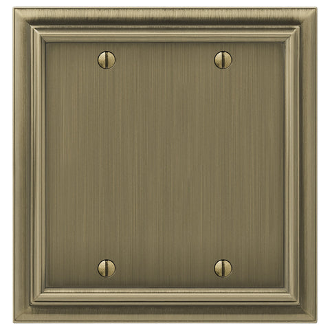 Continental Brushed Brass Cast - 2 Blank Wallplate - Wallplate Warehouse 94BBBB - B 070686020647 2 Blank