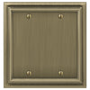 Continental Brushed Brass Cast - 2 Blank Wallplate - Wallplate Warehouse 94BBBB - B 070686020647 2 Blank