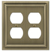 Continental Brushed Brass Cast - 2 Duplex Wallplate - Wallplate Warehouse 94DDBB 070686557181 2 Duplex