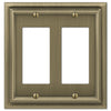 Continental Brushed Brass Cast - 2 Rocker Wallplate - Wallplate Warehouse 94RRBB 070686557198 2 Rocker