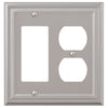 Continental Satin Nickel Cast - 1 Rocker / 1 Duplex Wallplate - Wallplate Warehouse 94RDN - B 070686020692 1 Rocker / 1 Duplex