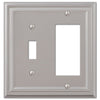 Continental Satin Nickel Cast - 1 Toggle / 1 Rocker Wallplate - Wallplate Warehouse 94TRN 070686557259 1 Toggle / 1 Rocker