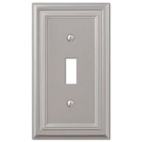 Continental Satin Nickel Cast - 1 Toggle Wallplate - Wallplate Warehouse 94TN 070686555750 1 Toggle
