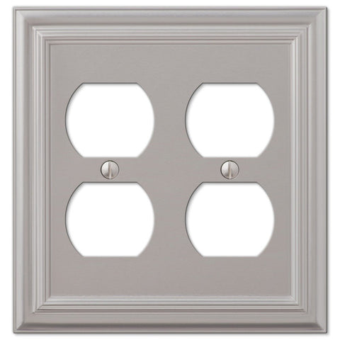 Continental Satin Nickel Cast - 2 Duplex Wallplate - Wallplate Warehouse 94DDN 070686557266 2 Duplex