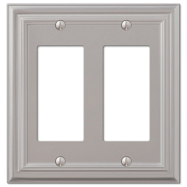 Continental Satin Nickel Cast - 2 Rocker Wallplate - Wallplate Warehouse 94RRN 070686557273 2 Rocker