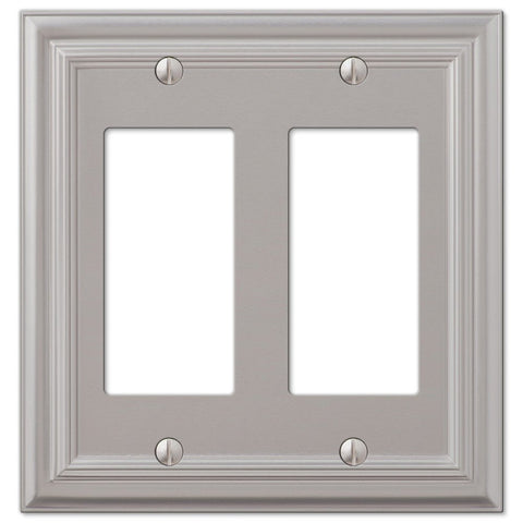 Continental Satin Nickel Cast - 2 Rocker Wallplate - Wallplate Warehouse 94RRN 070686557273 2 Rocker