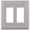 Continental Satin Nickel Cast - 2 Rocker Wallplate - Wallplate Warehouse 94RRN 070686557273 2 Rocker