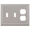 Continental Satin Nickel Cast - 2 Toggle / 1 Duplex Wallplate - Wallplate Warehouse 94TTDN - B 070686020708 2 Toggle / 1 Duplex
