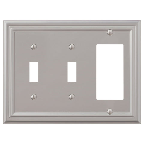 Continental Satin Nickel Cast - 2 Toggle / 1 Rocker Wallplate - Wallplate Warehouse 94TTRN - B 070686020715 2 Toggle / 1 Rocker