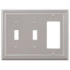 Continental Satin Nickel Cast - 2 Toggle / 1 Rocker Wallplate - Wallplate Warehouse 94TTRN - B 070686020715 2 Toggle / 1 Rocker