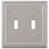 Continental Satin Nickel Cast - 2 Toggle Wallplate - Wallplate Warehouse 94TTN 070686556788 2 Toggle