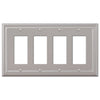 Continental Satin Nickel Cast - 4 Rocker Wallplate - Wallplate Warehouse 94R4N 070686557310 4 Rocker