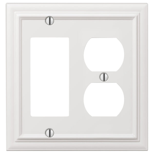 Continental White Cast - 1 Rocker / 1 Duplex Wallplate - Wallplate Warehouse 94RDW - B 070686020777 1 Rocker / 1 Duplex