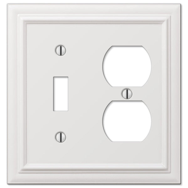 Continental White Cast - 1 Toggle / 1 Duplex Wallplate - Wallplate Warehouse 94TDW 070686577370 1 Toggle / 1 Duplex