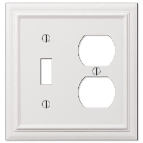 Continental White Cast - 1 Toggle / 1 Duplex Wallplate - Wallplate Warehouse 94TDW 070686577370 1 Toggle / 1 Duplex
