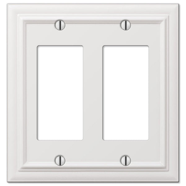 Continental White Cast - 2 Rocker Wallplate - Wallplate Warehouse 94RRW 070686577394 2 Rocker