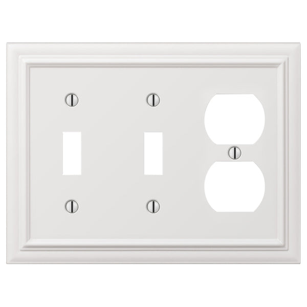 Continental White Cast - 2 Toggle / 1 Duplex Wallplate - Wallplate Warehouse 94TTDW - B 070686020784 2 Toggle / 1 Duplex