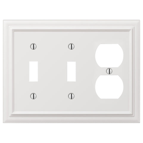 Continental White Cast - 2 Toggle / 1 Duplex Wallplate - Wallplate Warehouse 94TTDW - B 070686020784 2 Toggle / 1 Duplex