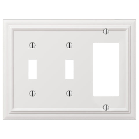 Continental White Cast - 2 Toggle / 1 Rocker Wallplate - Wallplate Warehouse 94TTRW - B 070686020791 2 Toggle / 1 Rocker