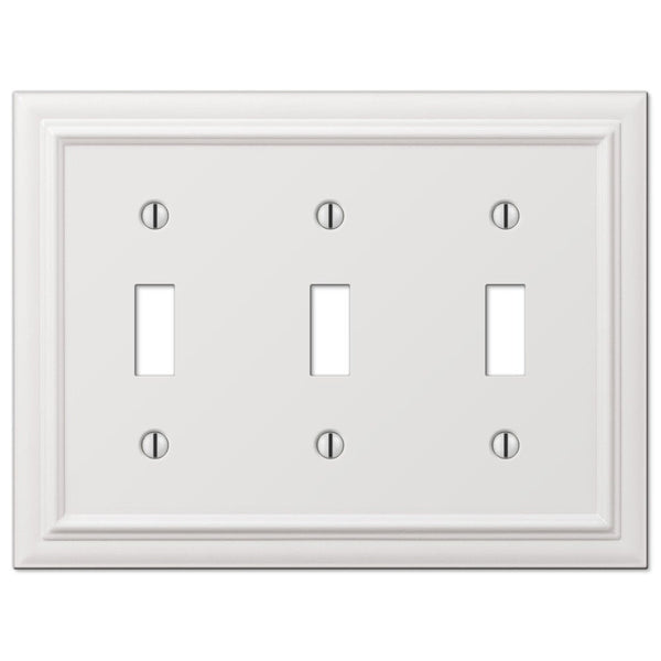 Continental White Cast - 3 Toggle Wallplate - Wallplate Warehouse 94TTTW 070686577332 3 Toggle