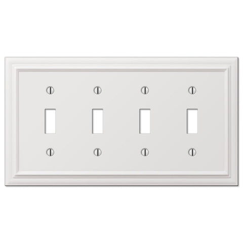 Continental White Cast - 4 Toggle Wallplate - Wallplate Warehouse 94T4W 070686577349 4 Toggle