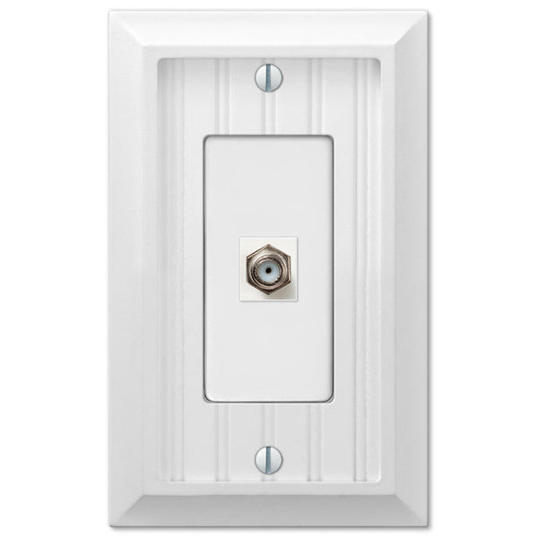 Cottage White Composite - 1 Cable Jack Wallplate - Wallplate Warehouse 269CXW 070686016268 Cable Jacks