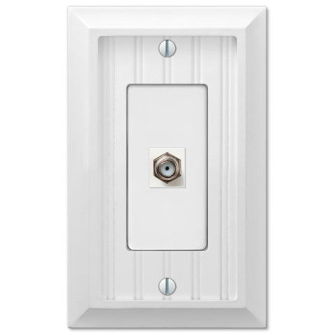 Cottage White Composite - 1 Cable Jack Wallplate - Wallplate Warehouse 269CXW 070686016268 Cable Jacks