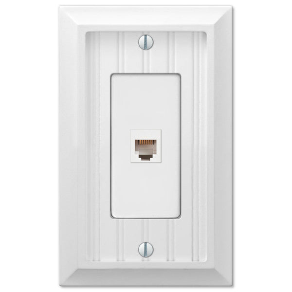 Cottage White Composite - 1 Phone Jack Wallplate - Wallplate Warehouse 269PHW 070686016275 Phone Jacks