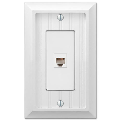 Cottage White Composite - 1 Phone Jack Wallplate - Wallplate Warehouse 269PHW 070686016275 Phone Jacks