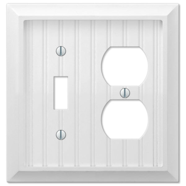 Cottage White Composite - 1 Toggle / 1 Duplex Wallplate - Wallplate Warehouse 269TDW 070686016206 1 Toggle / 1 Duplex