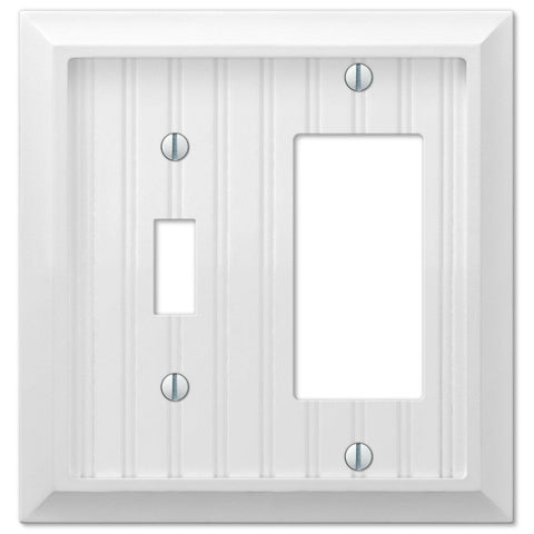 Cottage White Composite - 1 Toggle / 1 Rocker Wallplate - Wallplate Warehouse 269TRW 070686016251 1 Toggle / 1 Rocker