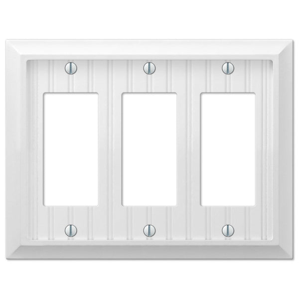Cottage White Composite - 3 Rocker Wallplate - Wallplate Warehouse 269RRRW 070686016237 3 Rocker