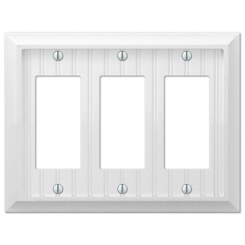 Cottage White Composite - 3 Rocker Wallplate - Wallplate Warehouse 269RRRW 070686016237 3 Rocker