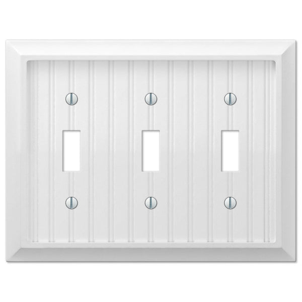 Cottage White Composite - 3 Toggle Wallplate - Wallplate Warehouse 269TTTW 070686016169 3 Toggle