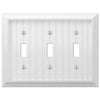 Cottage White Composite - 3 Toggle Wallplate - Wallplate Warehouse 269TTTW 070686016169 3 Toggle