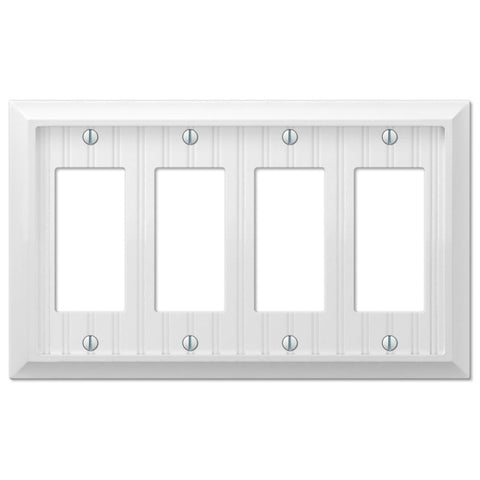 Cottage White Composite - 4 Rocker Wallplate - Wallplate Warehouse 269R4W 070686016244 4 Rocker
