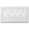 Cottage White Composite - 4 Toggle Wallplate - Wallplate Warehouse 269T4W 070686016176 4 Toggle